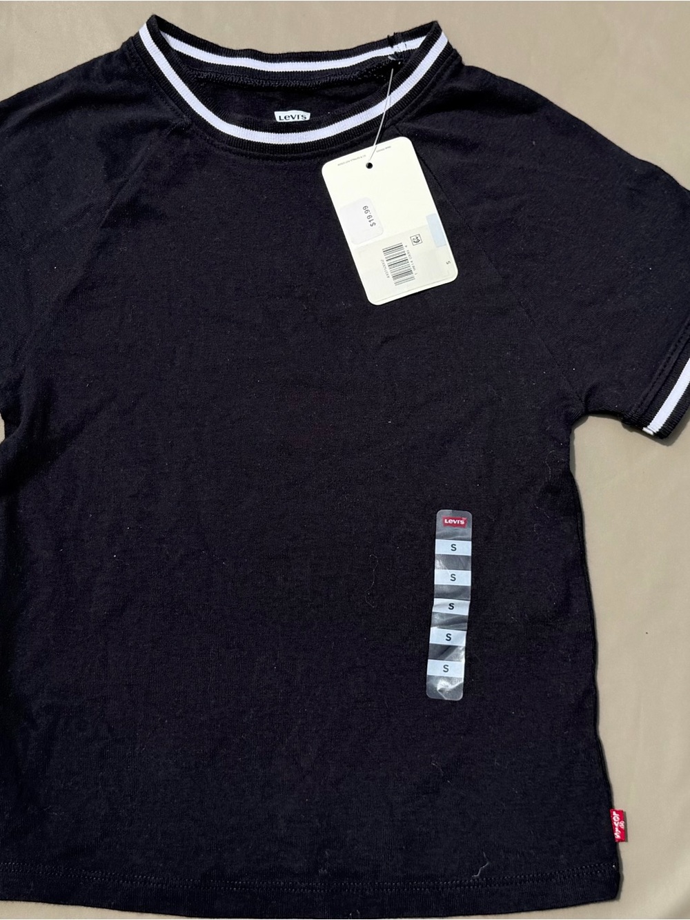 Levi's Black Short-Sleeve Ringer Tee with White Trim